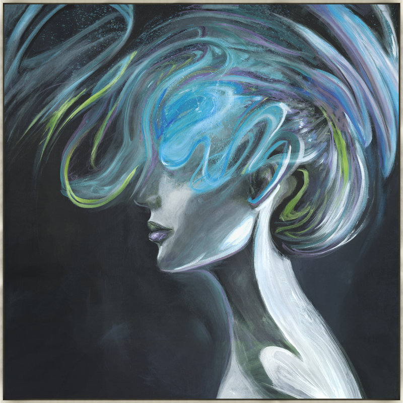 «A Portrait in Abstraction» par Daniel Painter - peinture sur toile tendue, H 37,5 po x l 37,5 po, Image gel brossé