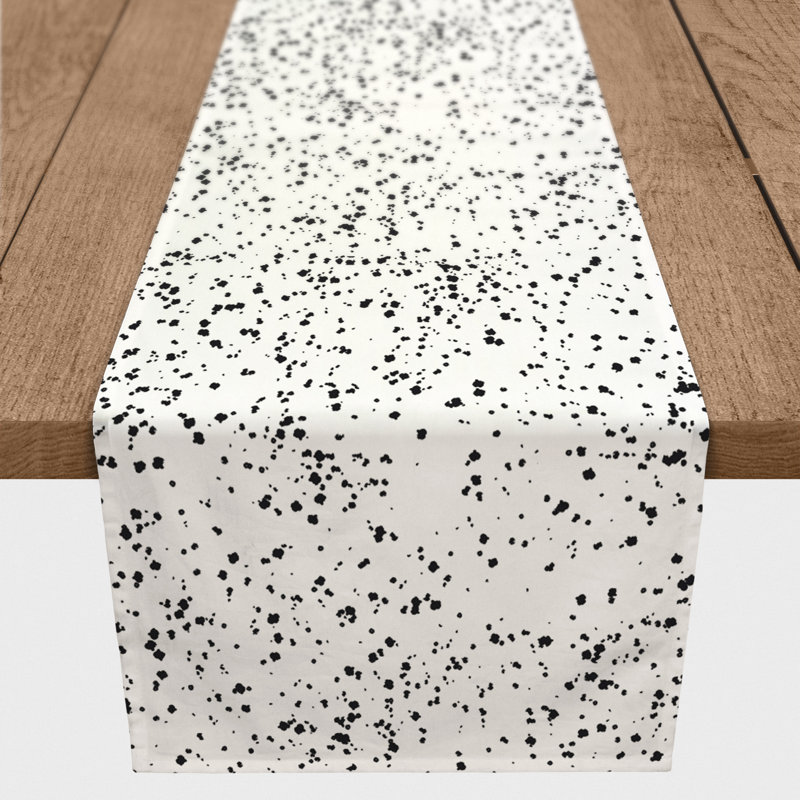 Monochromatic Dot Pattern Table Runner, 72" L x 16" W