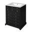 Meuble-lavabo de 24 po avec tiroir et deux portes à fermeture en douceur, armoire de rangement peinte moderne avec lavabo en céramique, meuble-lavabo simple élégant pour les petits espaces