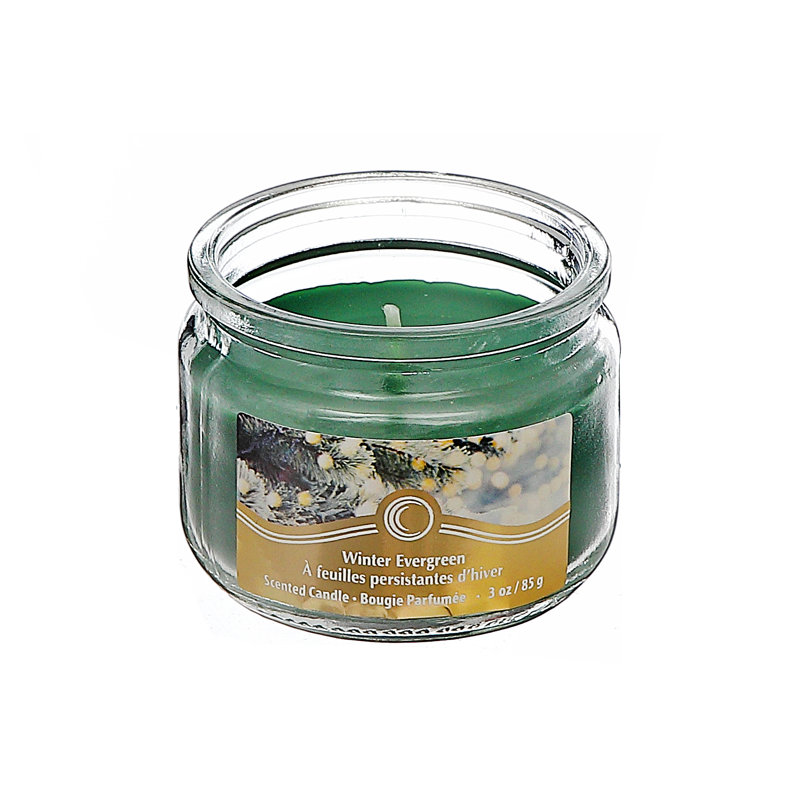 Bougie de Noël 3 oz parfumée Winter Evergreen - ensemble de 4