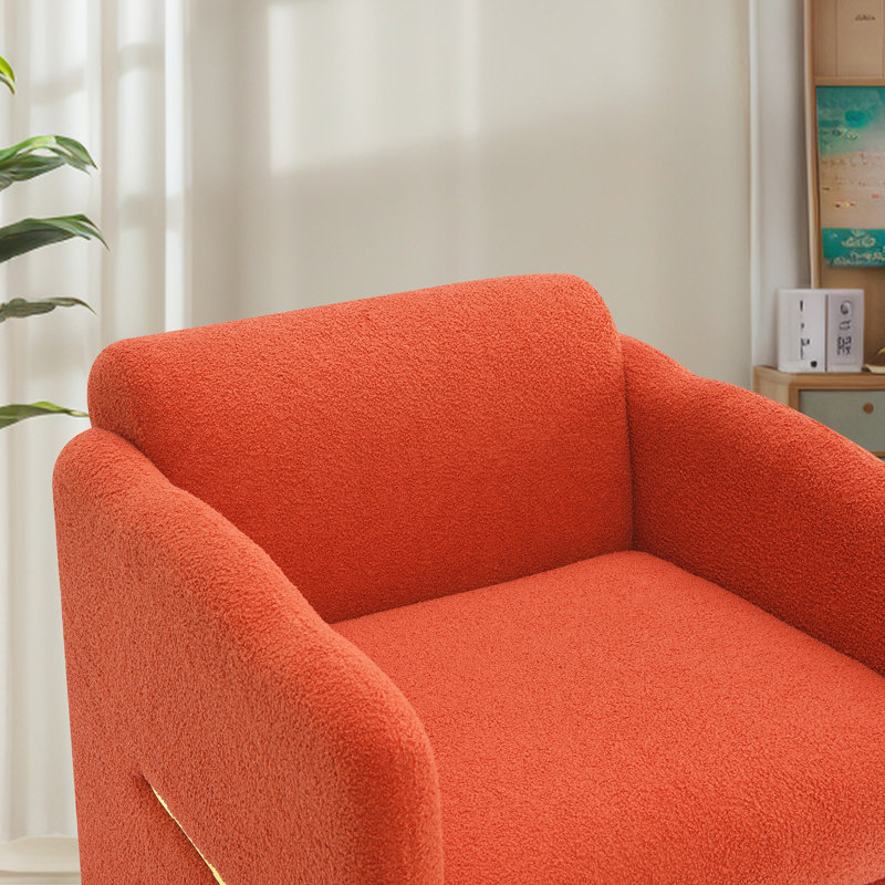 Fauteuil d'appoint 28,24 "Waved Arms, Polyester orange