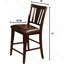 Ensemble de 2 chaises à hauteur de comptoir avec siège en similicuir rembourré en bois massif à finition espresso foncé