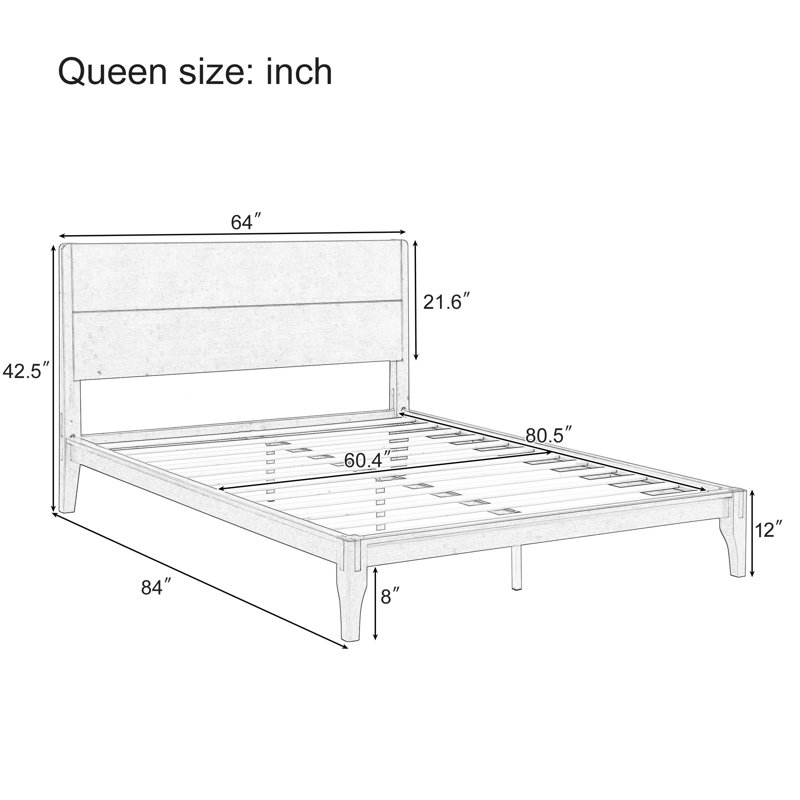 Bamboo Platform Bed with Tall Headboard and Footboard, Eco-Friendly Bed Frame with High Clearance and Underbed Storage, Weight Capacity 800 lbs, No Box Spring Needed, Natural, Queen