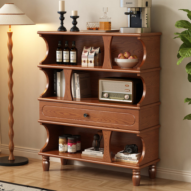 Armoire de rangement murale intégrée, Noyer