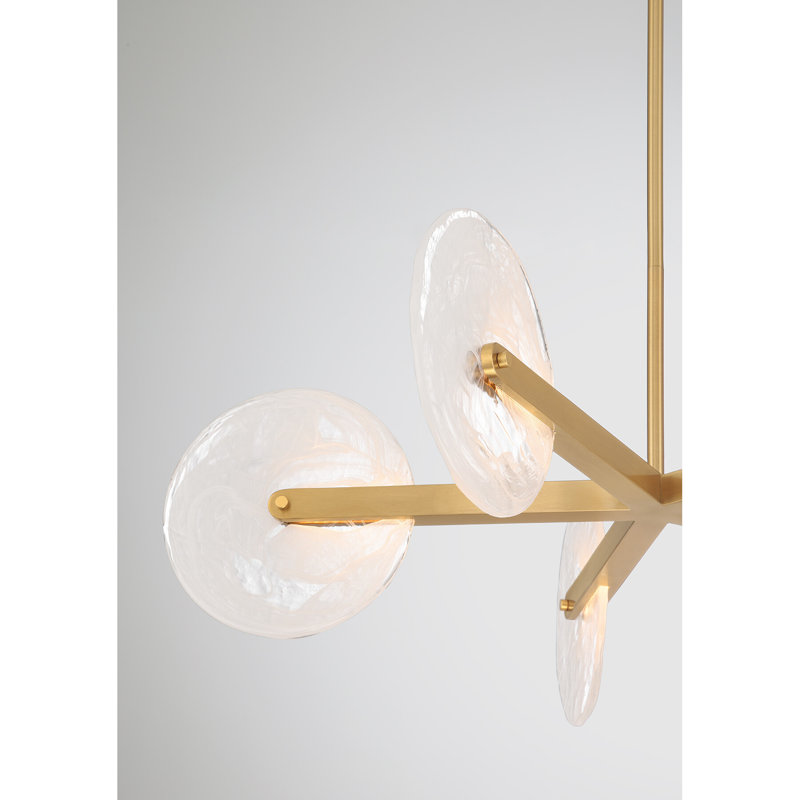 5 - Light Chandelier, Warm Brass