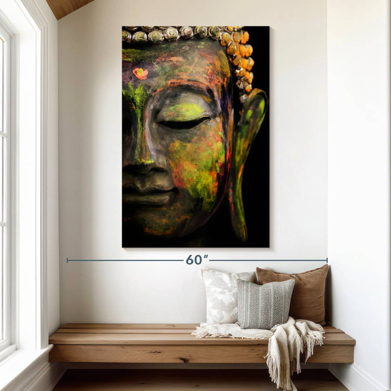 Portrait de Bouddha coloré Adella, H 51 po x l 34 po