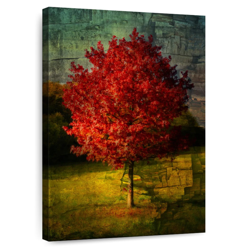 Harnek Red Autumn Tree, 45" H x 30" W