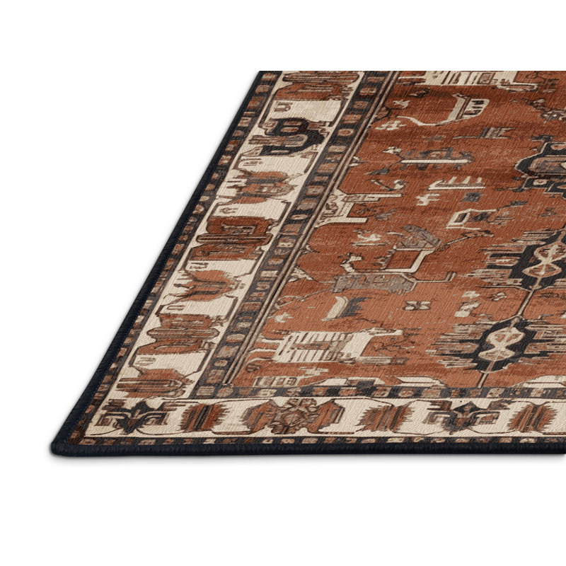 Tapis brun lavable à la machine, Carré 5 pi