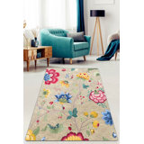 Washable Floral Indoor Rug