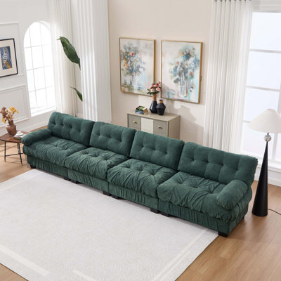 Cloud Couch Modular Sectional Sofa with Deep Seats and Round Armrests