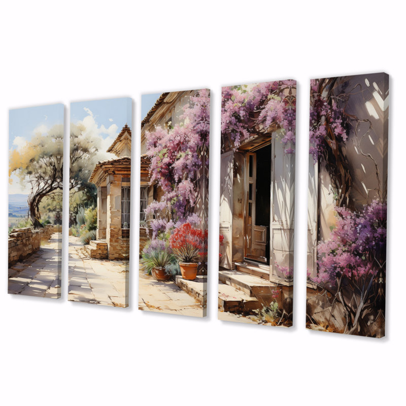 Décoration de jardin campagne française - 5 panneaux égaux