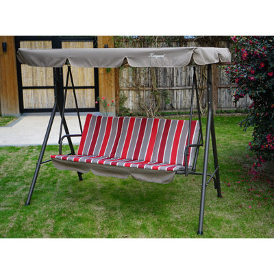 Otterburn Patio Swing Chair - 3 Seats with Strong Frame, Adjustable Canopy and Removable Cushion