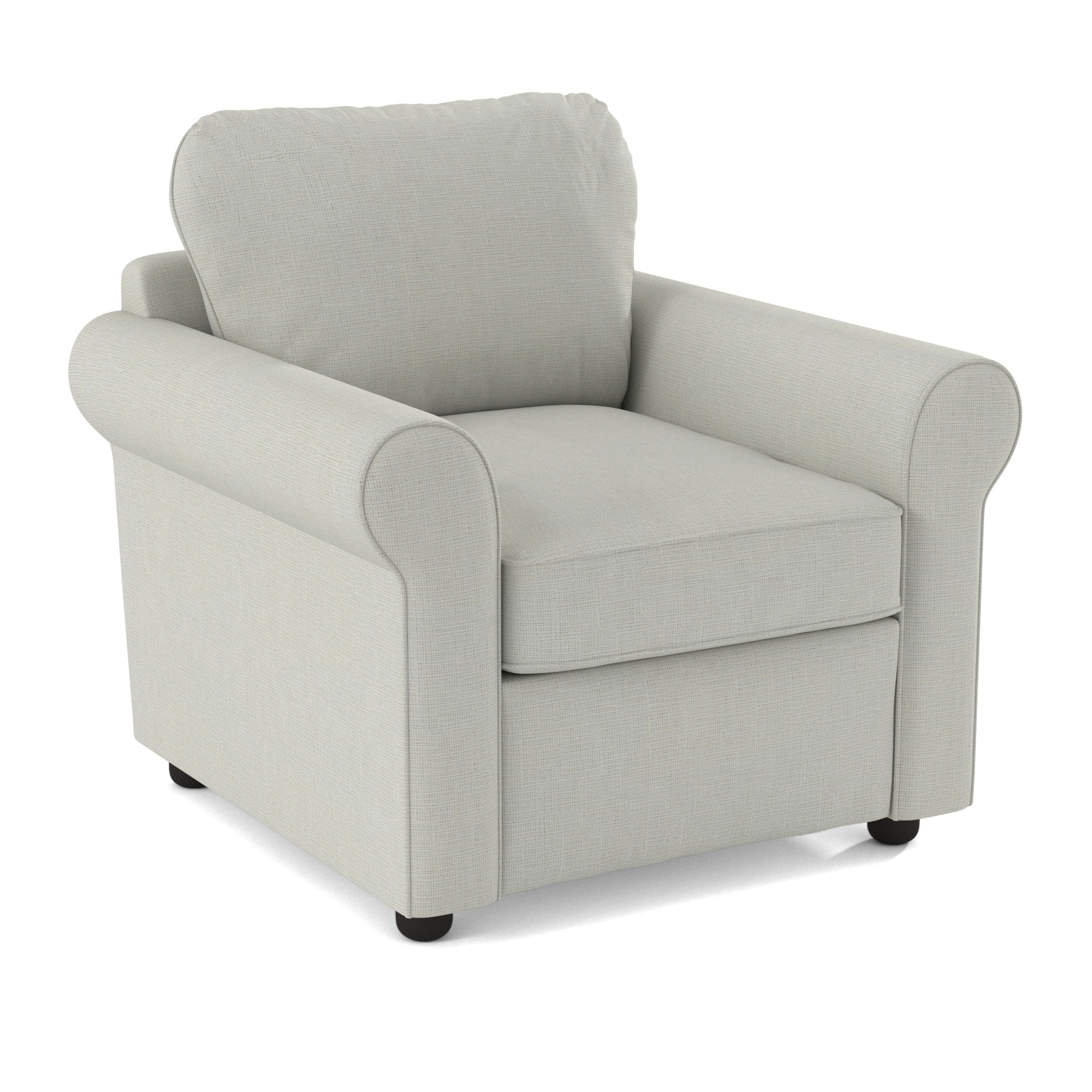 Warrington Upholstered Armchair, Drusky Snow Sustain® Basketweave