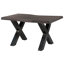 Solid Wood Top Metal Base Dining Table-64126013-64126009-64126017