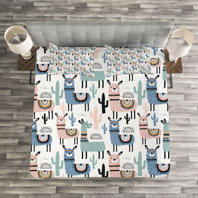 Adian Blue/White Microfibre Bedspread Set