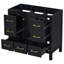 Meuble-lavabo de 36 po sans lavabo, armoire de rangement en bois massif, meuble-lavabo autoportant avec 5 tiroirs et portes à fermeture douce-117001562