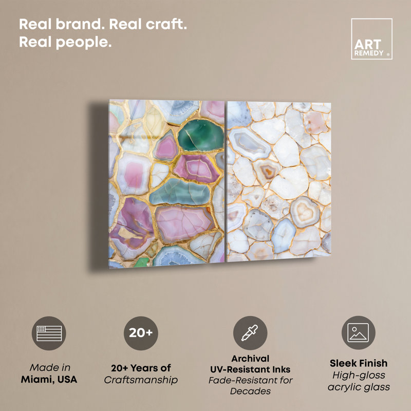 «Golden Luxe Minimalist Set», reproduction d'art sur toile par Art Remedy, H 15 po x l 10 po