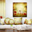 Coquelicots rouges sur fond grunge - Coussin décoratif imprimé floral