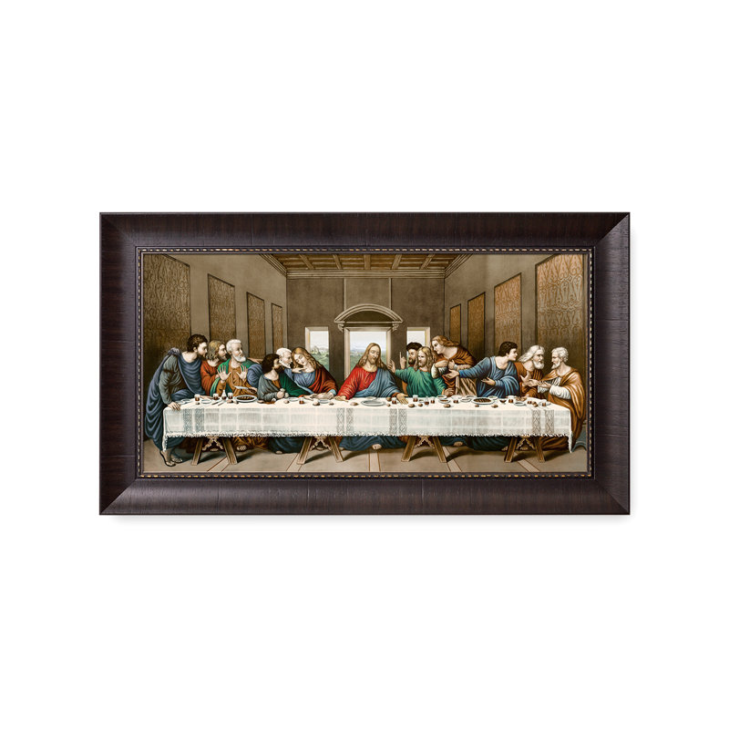 «The Last Supper» par Leonardo Da Vinci, reproduction d'art par estampe numérique avec cadre, H 12 po x l 24 po, Black