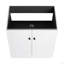 Meuble-lavabo autoportant avec lavabo en résine blanche et 2 portes d'armoire à fermeture en douceur (emballage KD)-1571843579-1571843577