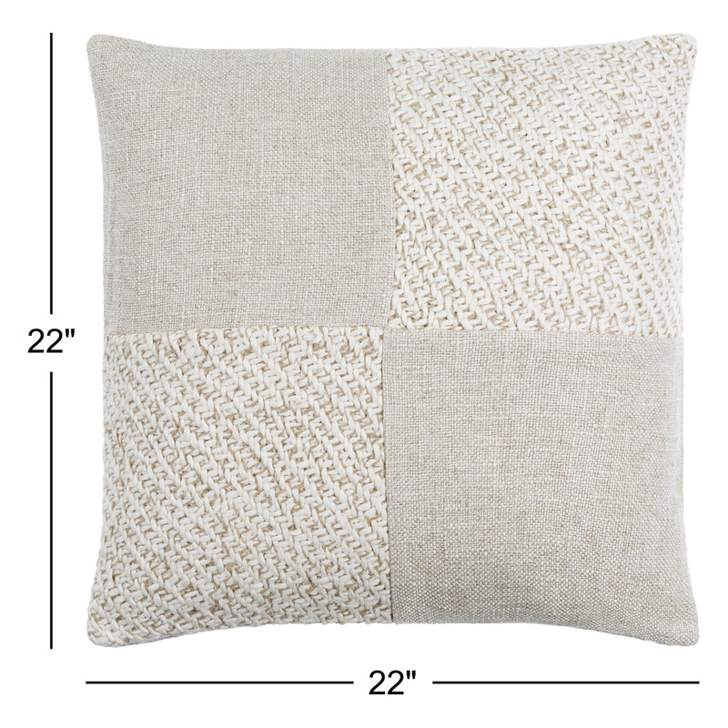Housse et insert de coussin carré Daveney, 22 po x 22 po, Housse de coussin seulement - sans coussin