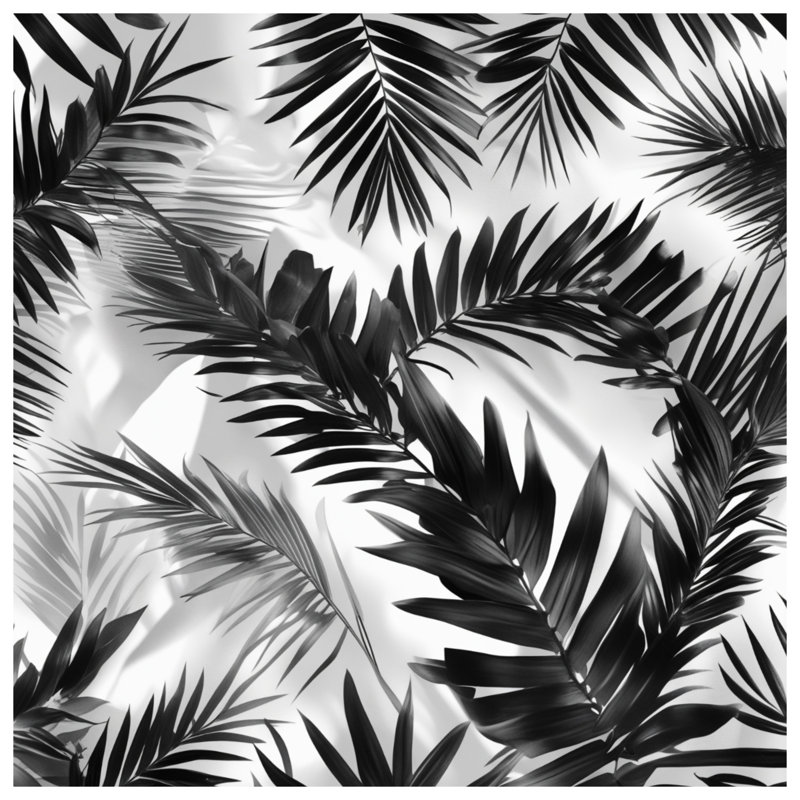 Coussins décoratifs à double face Black Leaves, 16 po x 16 po, Noir blanc