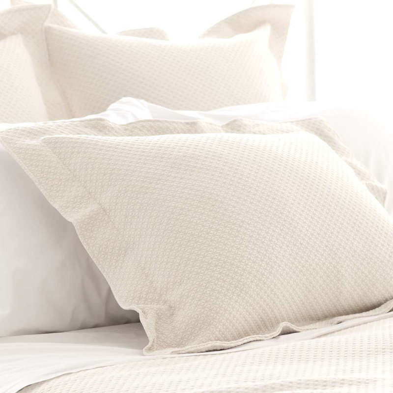 Petite Trellis Matelasse Sham, Ivory, Standard
