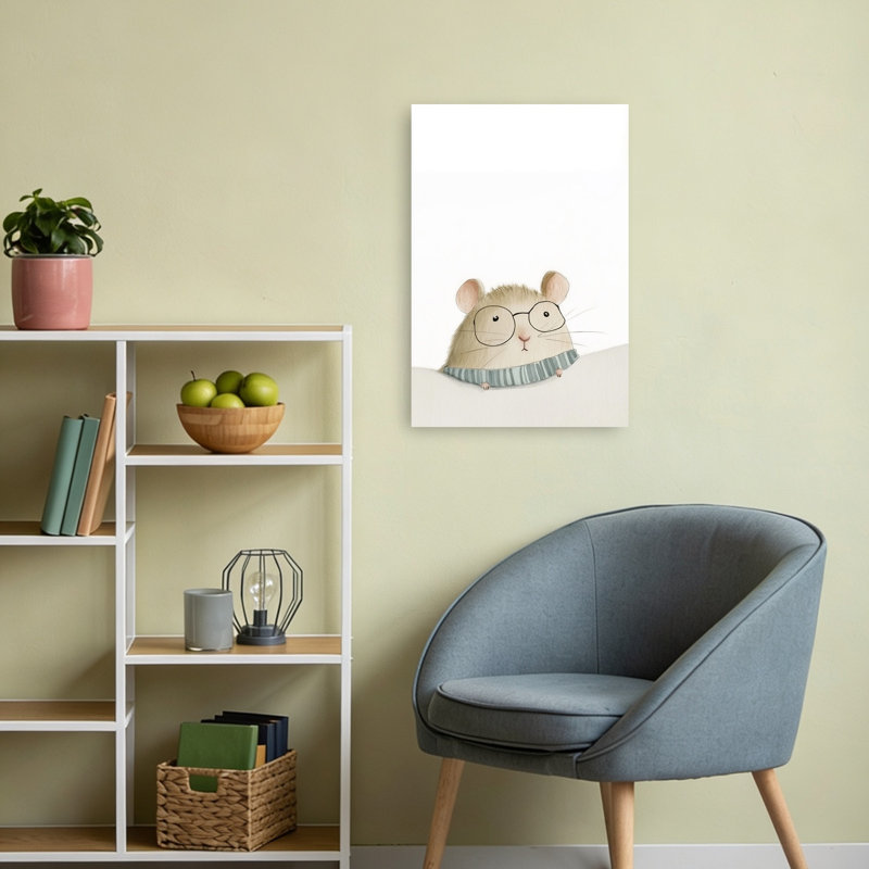 Curious Little Mouse Contemporary Animal Wall Art Print by Mathieu - Wrapped Canvas Print, 60.96cm H x 40.64cm W
