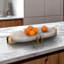 Plateau décoratif élégant en quartz avec base en métal Nissim-2101160791