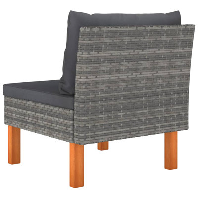 Rashina 23.8" Wide Eucalyptus Rectangle Patio Sofa with Cushions by Ebern Designs