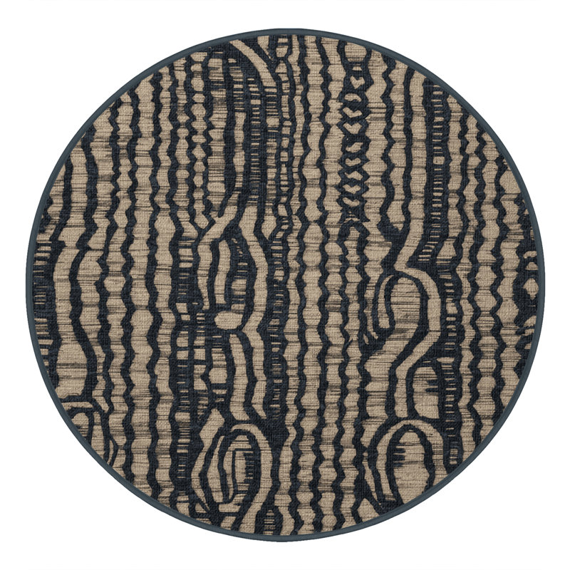  Tapis hawaïen lavable à hameçons, Rond 8 pi