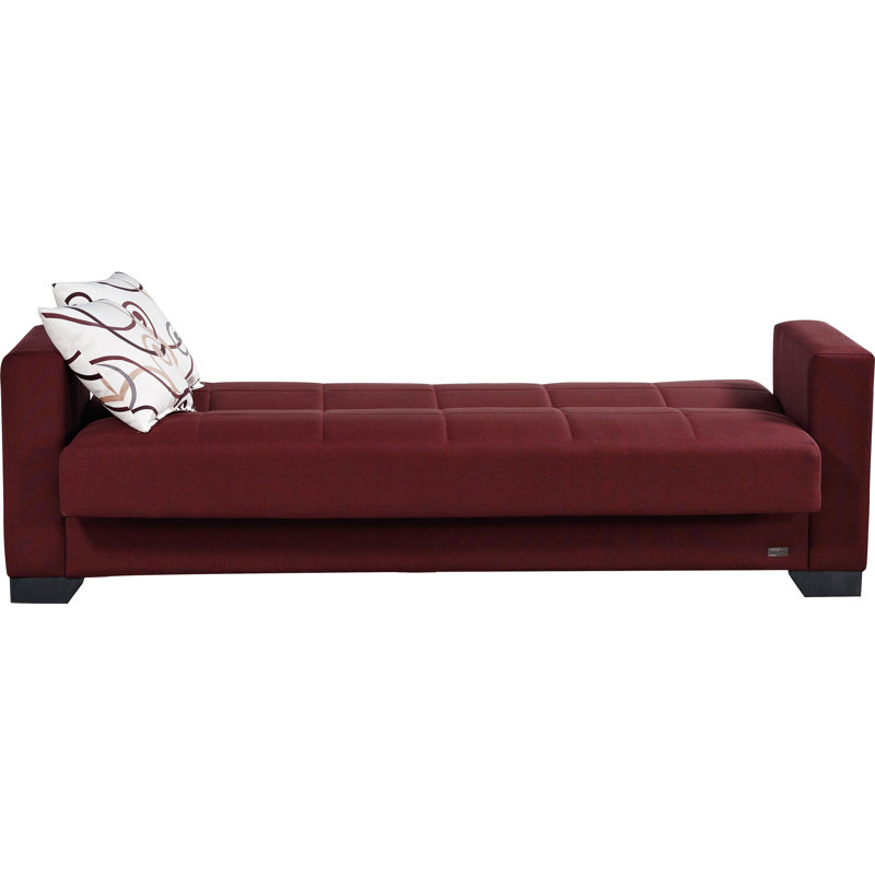 Advika Twin 82'' Upholstered Convertible Sofa, Red