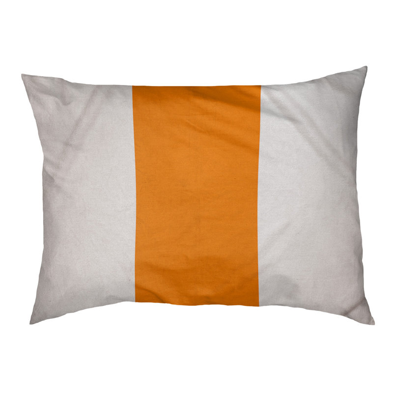 Coussin Golden State, Moyen (l 28 po x P 18 po x H 6 po), Blanc / orange / blanc