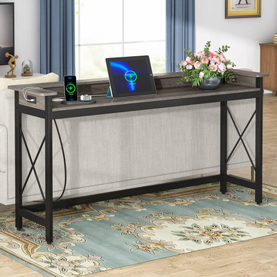 71" Console Table with Charging Ports