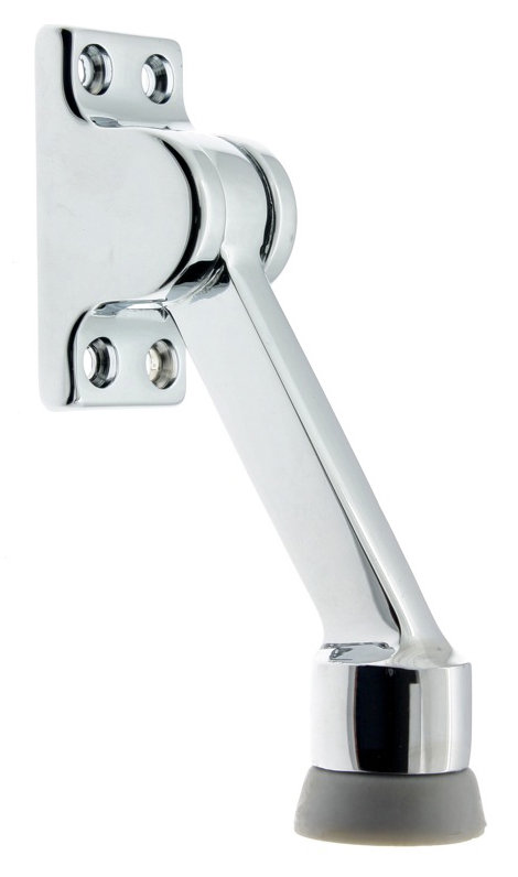 Solid Brass Kick Stop, Polished Chrome
