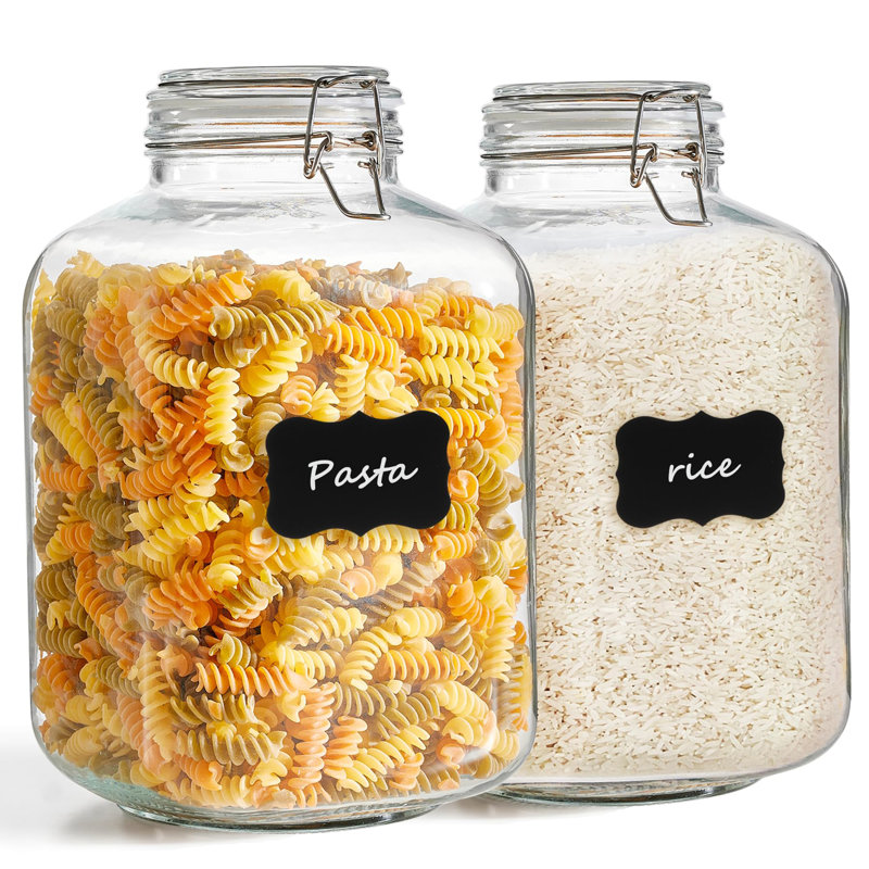Contenant à riz 152 oz, contenants de sucre à farine, bocaux en verre avec couvercle hermétique, pot Mason de 1,17 gallon