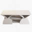Table basse rectangulaire moderne bleue avec coins arrondis, tablettes de rangement ouvertes et cadre robuste - Table à conception géométrique facile à assembler pour le salon ou la salle de réception -1482528590