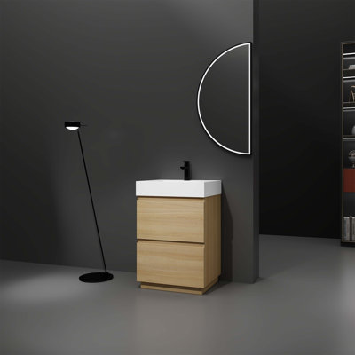 Ensemble de meuble-lavabo simple 24 po avec plateau en céramique Aryah