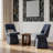 Modern Chenille Upholstered Swivel Dining Side Chair with Cutout Back-1969730989
