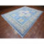 Tapis oriental en laine noué à la main bleu 9 pi x 12 pi Peshawar