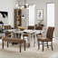 Ensemble de salle à manger 6 pièces à double piédestal avec 4 chaises rembourrées et un banc Roundhill Furniture-120742288