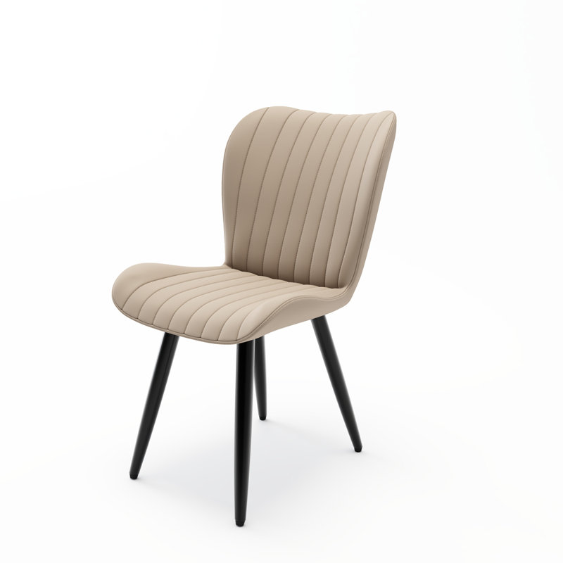 Ensemble de 4 chaises de salle à manger modernes en similicuir, Crème, 4