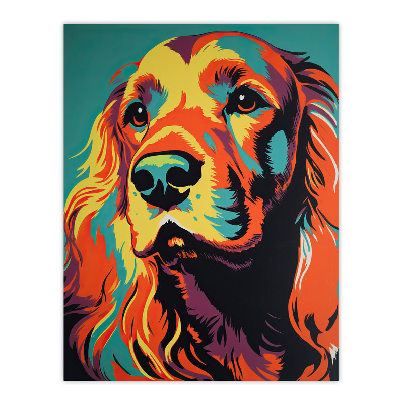 Setter Dog Modern Flamboyant Colourful Graphic Large Wall Art Poster Print Thick Paper 18X24 Inch
