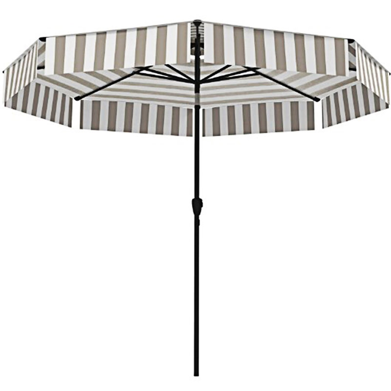 Parasol de marché extérieur avec manivelle, Gris clair