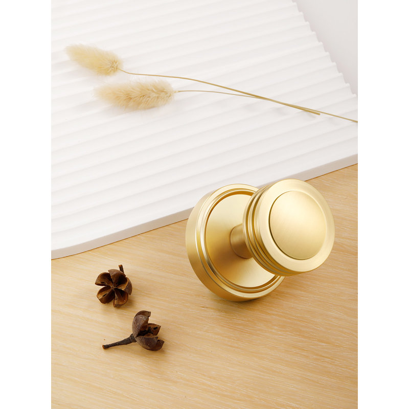 SORWDUERM Poignées de porte dorées Poignées de porte en laiton satiné Poignées de porte intérieures en or brossé pour chambre à coucher et salle de bain