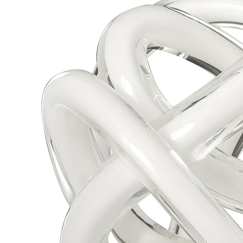Pièce de décoration abstraite colorée Holliman, H 4 po x l 4 po x P 4 po, Blanc