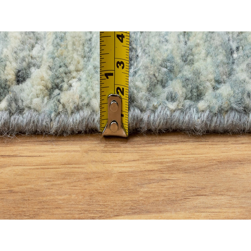 Tapis décoratif Ivoire en laine noué à la main de conception unique 3 pi x 5 pi Chanai