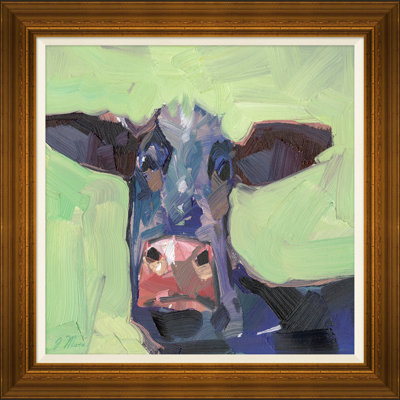 Joseph Mota " Curious Cow " by Joseph Mota Painting Print
