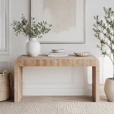 Rustic Wooden Console Table with Drawer