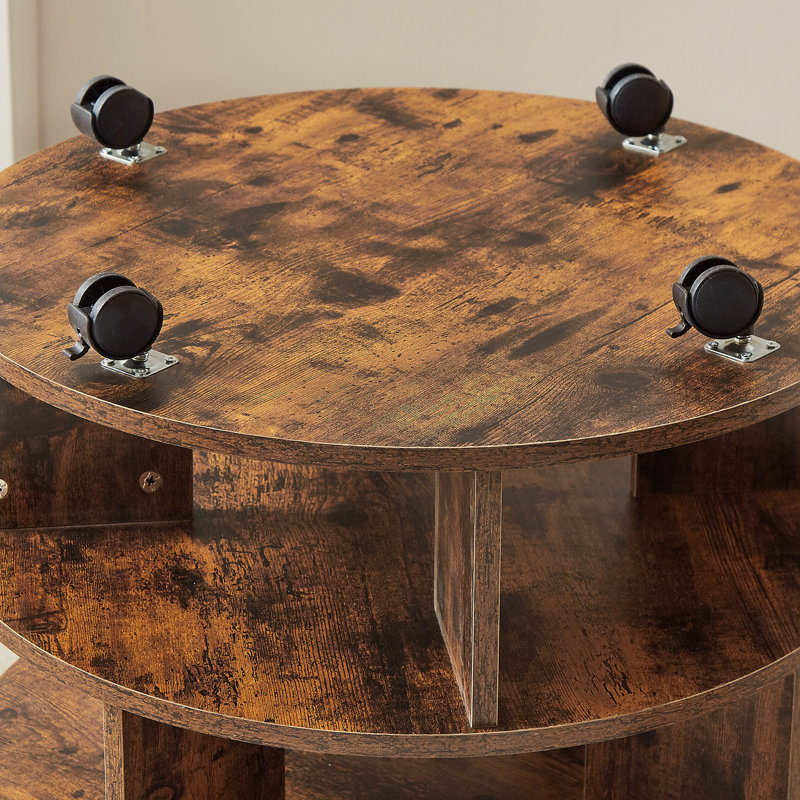 Commode d'appoint ronde en bois massif Rosalyn